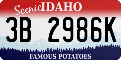 ID license plate 3B2986K