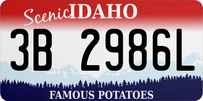 ID license plate 3B2986L