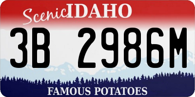 ID license plate 3B2986M