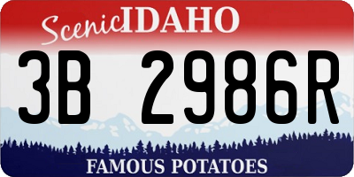 ID license plate 3B2986R