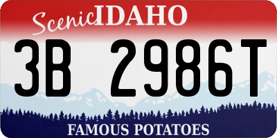 ID license plate 3B2986T