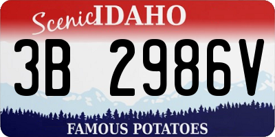 ID license plate 3B2986V