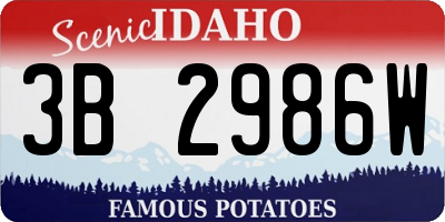 ID license plate 3B2986W