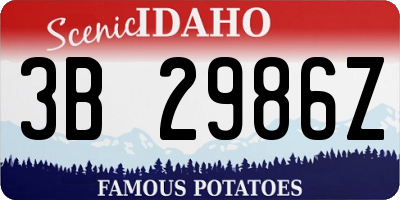 ID license plate 3B2986Z