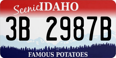 ID license plate 3B2987B