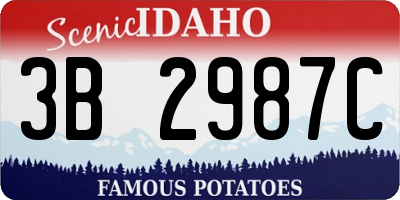 ID license plate 3B2987C