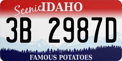 ID license plate 3B2987D