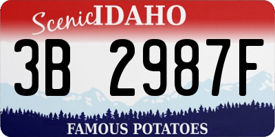 ID license plate 3B2987F
