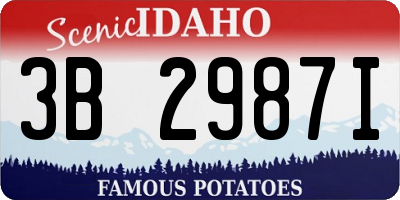 ID license plate 3B2987I