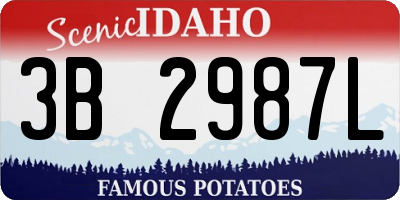 ID license plate 3B2987L