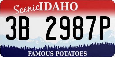 ID license plate 3B2987P