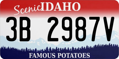 ID license plate 3B2987V