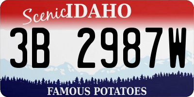ID license plate 3B2987W