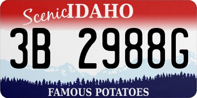 ID license plate 3B2988G