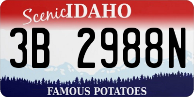 ID license plate 3B2988N