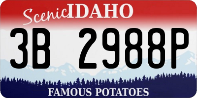 ID license plate 3B2988P