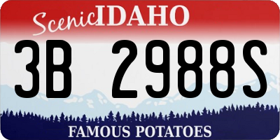 ID license plate 3B2988S