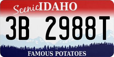 ID license plate 3B2988T