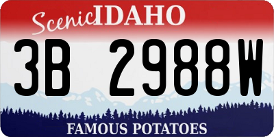 ID license plate 3B2988W