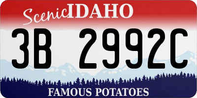 ID license plate 3B2992C