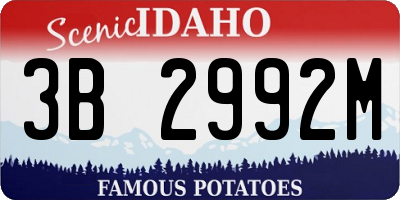 ID license plate 3B2992M