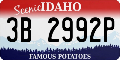 ID license plate 3B2992P
