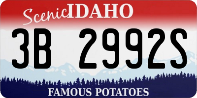 ID license plate 3B2992S