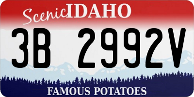 ID license plate 3B2992V