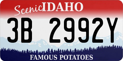 ID license plate 3B2992Y