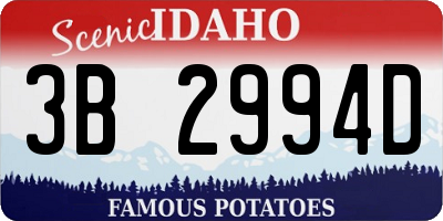 ID license plate 3B2994D