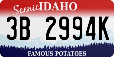 ID license plate 3B2994K