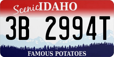 ID license plate 3B2994T