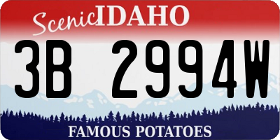 ID license plate 3B2994W