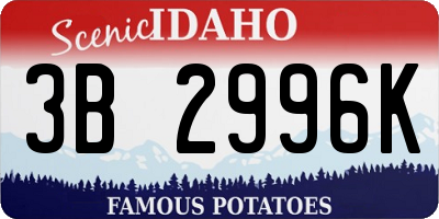 ID license plate 3B2996K