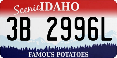 ID license plate 3B2996L
