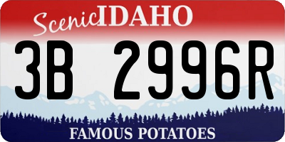 ID license plate 3B2996R
