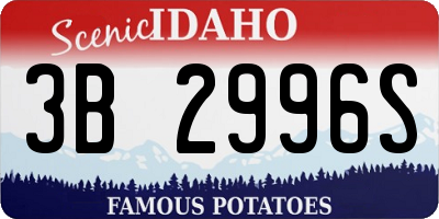 ID license plate 3B2996S