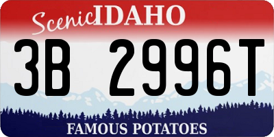 ID license plate 3B2996T