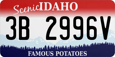 ID license plate 3B2996V