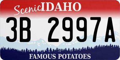 ID license plate 3B2997A