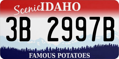 ID license plate 3B2997B