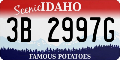 ID license plate 3B2997G
