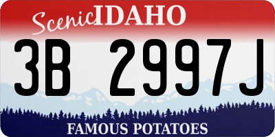 ID license plate 3B2997J