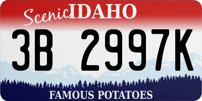 ID license plate 3B2997K
