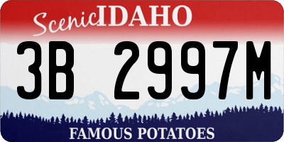 ID license plate 3B2997M