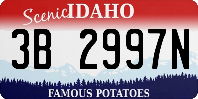 ID license plate 3B2997N