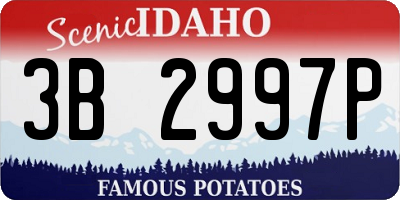 ID license plate 3B2997P