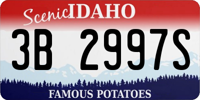 ID license plate 3B2997S