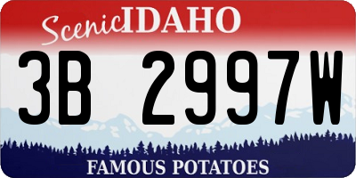ID license plate 3B2997W