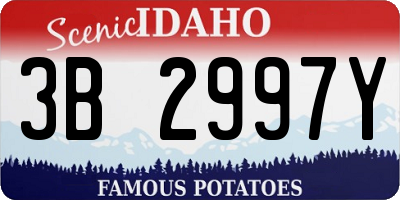 ID license plate 3B2997Y